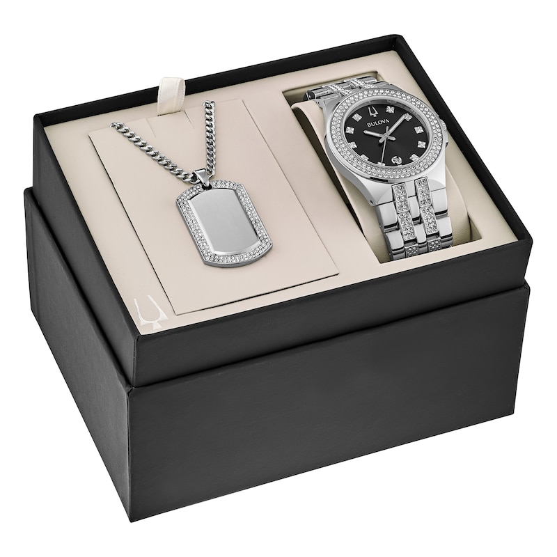 Bulova Men's Watch & Pendant Boxed Set 96K102