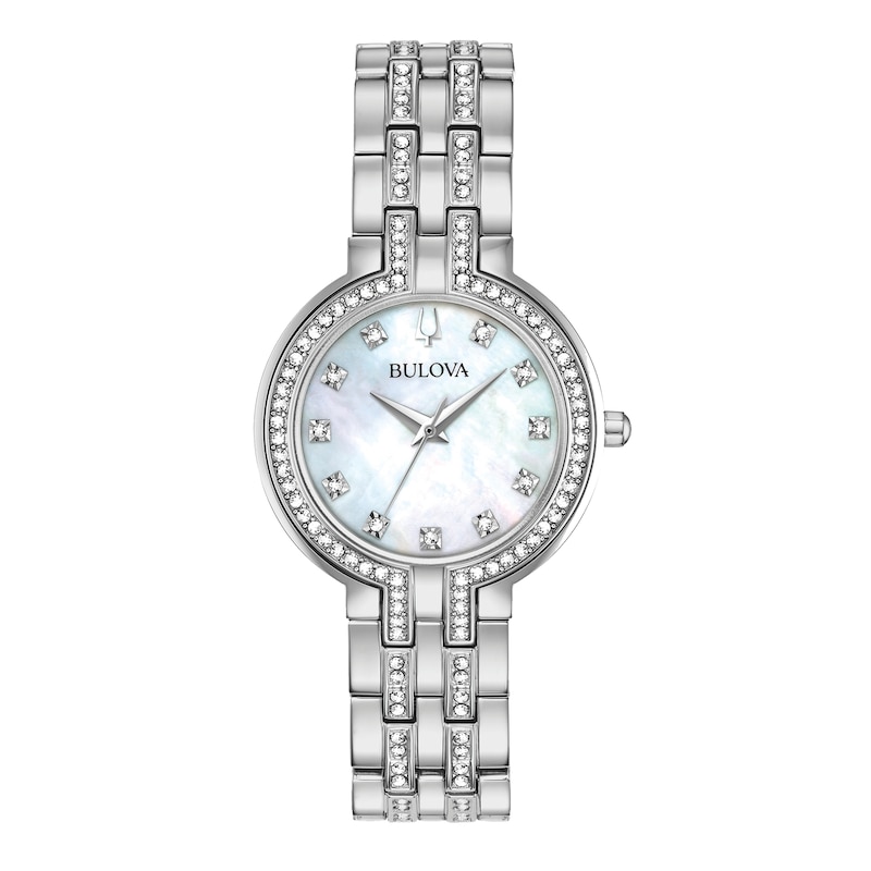 Main Image 2 of Bulova Crystal Watch Boxed Set with Circle Necklace 96X148