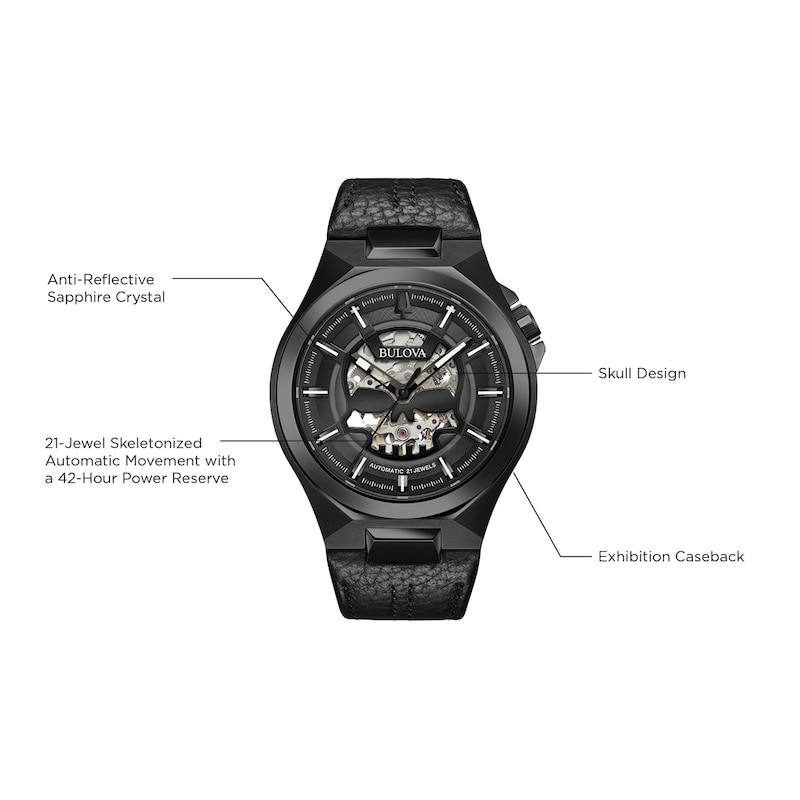 Main Image 4 of Bulova Maquina Skeleton Automatic Men's Watch 98A238