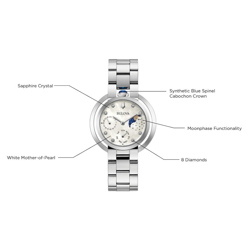 Bulova Rubaiyat Moon Dial Women's Watch 96P213