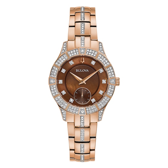 Jared The Galleria Of Jewelry Bulova Phantom Crystal/Mother-of-Pearl Stainless Steel Womens Watch 98L284