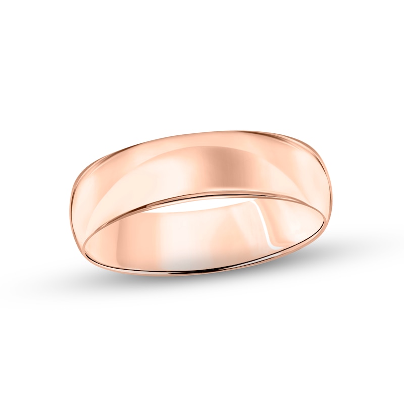 Polished Wedding Band 14K Rose Gold 6.0mm