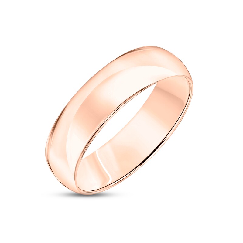 Main Image 2 of Polished Wedding Band 14K Rose Gold 6.0mm