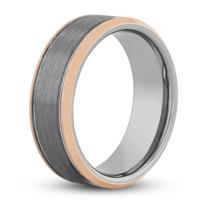 Main Image 2 of Wedding Band Two-Tone Tungsten 8mm