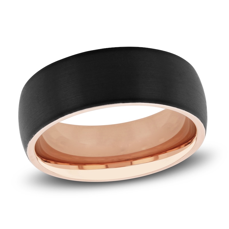 Main Image 1 of Wedding Band Two-Tone Tungsten 8mm