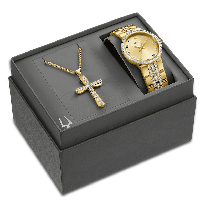 Bulova Men's Watch & Pendant Boxed Set 98K113