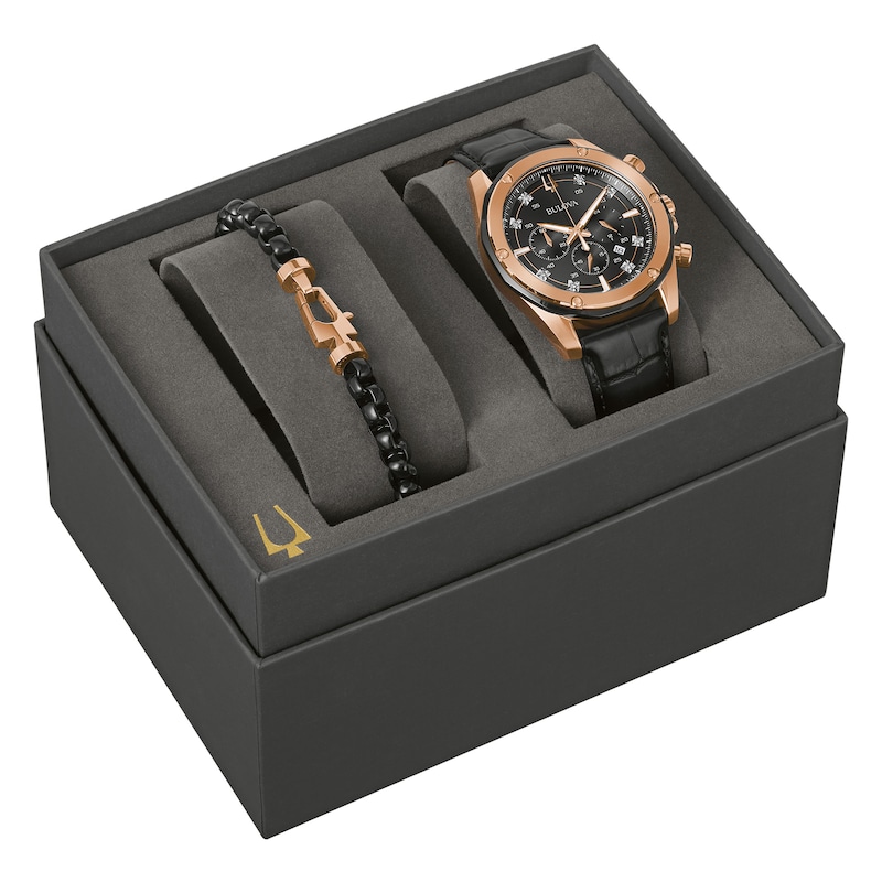Bulova Men's Crystal Collection Watch & Bracelet Gift Set 98K117