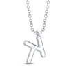 Thumbnail Image 3 of Shy Creation Diamond Letter K Pavé Necklace 1/15 ct tw 14K White Gold 18" SC55028331-K
