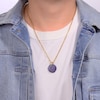 Thumbnail Image 4 of Men's Natural Sodalite Necklace Yellow Ion-Plated Stainless Steel 22"