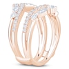 Thumbnail Image 2 of Certified Marquise & Round-Cut Diamond Chevron Enhancer Ring 1 ct tw 14K Rose Gold