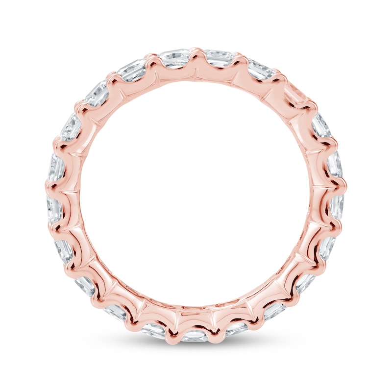 Main Image 3 of Princess-Cut Lab-Grown Diamond Eternity Band 3-3/8 - 4-1/3 ct tw 14K Rose Gold