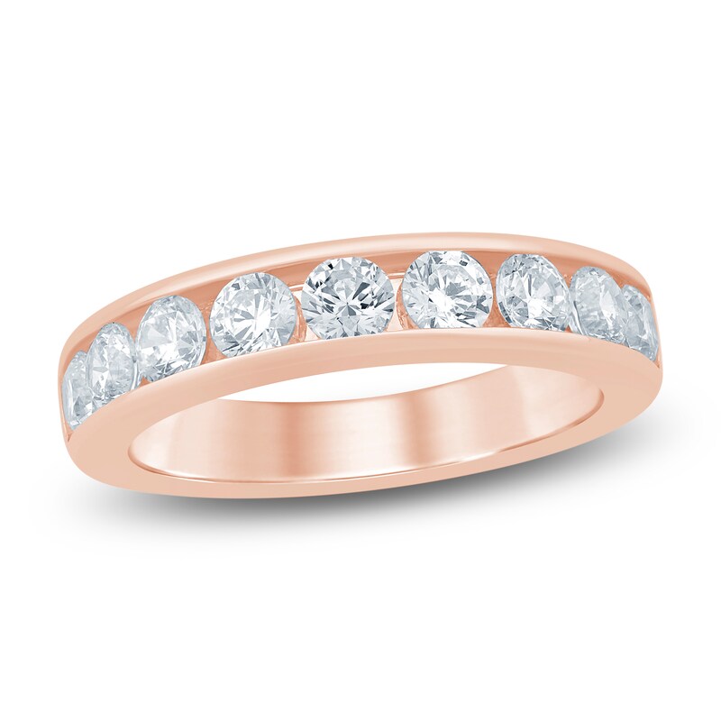 Main Image 1 of Lab-Grown Diamond Channel Wedding Band 1-1/2 ct tw 14K Rose Gold