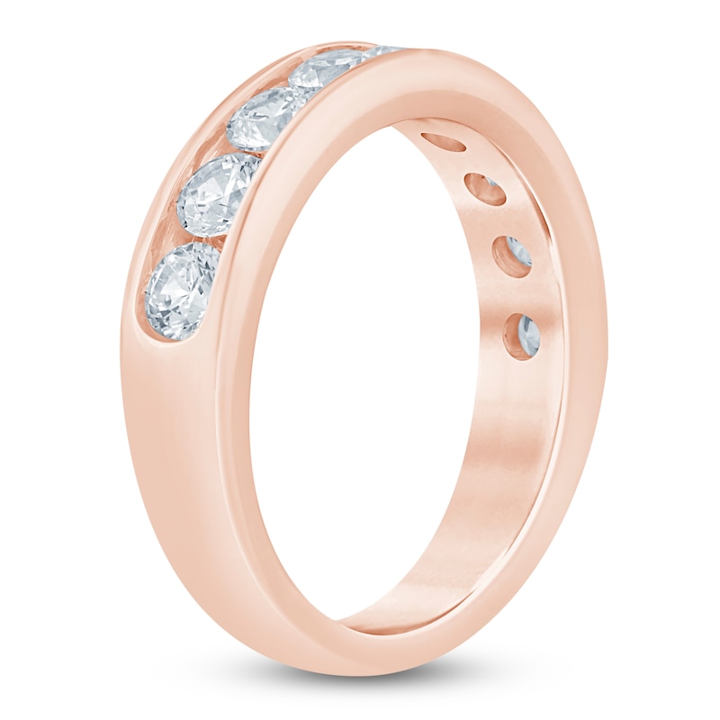 Main Image 2 of Lab-Grown Diamond Channel Wedding Band 1-1/2 ct tw 14K Rose Gold