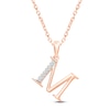 Thumbnail Image 1 of Diamond Initial M Necklace 1/20 ct tw 10K Rose Gold 18"