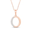 Thumbnail Image 1 of Diamond Initial O Necklace 1/20 ct tw 10K Rose Gold 18"