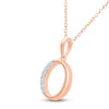 Thumbnail Image 2 of Diamond Initial O Necklace 1/20 ct tw 10K Rose Gold 18"