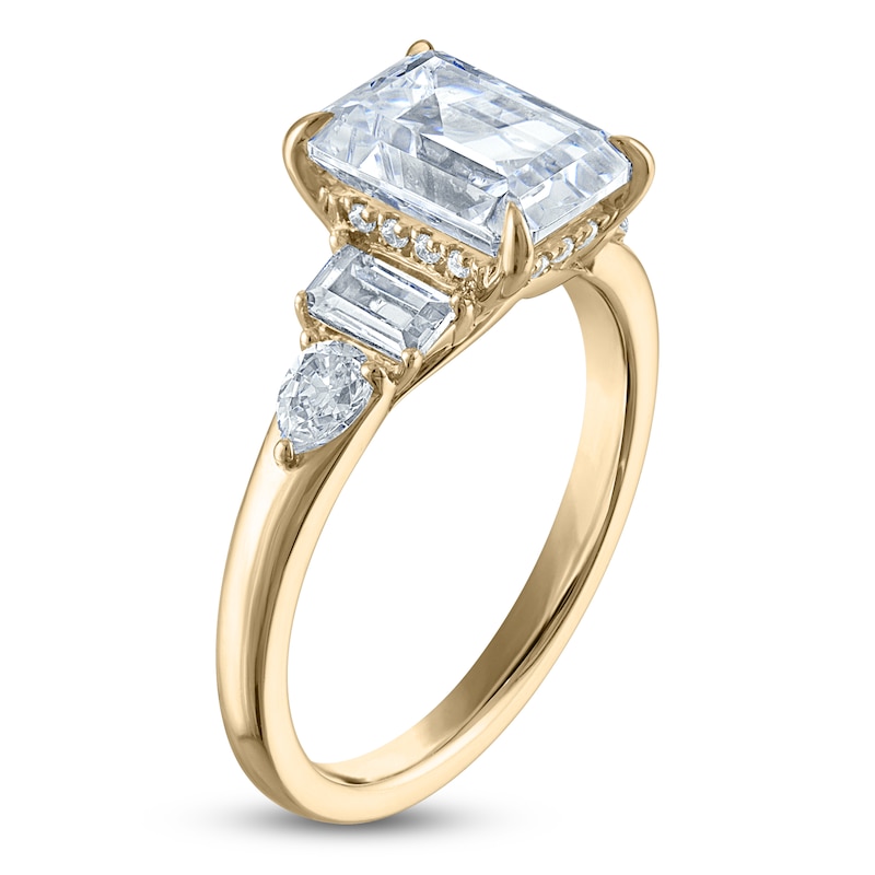 Main Image 2 of Vera Wang VOW Emerald-Cut Lab-Grown Diamond Engagement Ring 3-1/5 ct tw 14K Yellow Gold