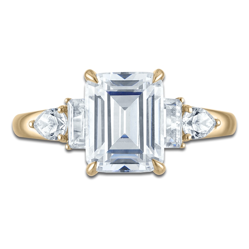 Main Image 3 of Vera Wang VOW Emerald-Cut Lab-Grown Diamond Engagement Ring 3-1/5 ct tw 14K Yellow Gold