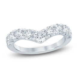 Lab-Grown Diamond Graduated Chevron Anniversary Ring 1-1/2 ct tw 14K White Gold