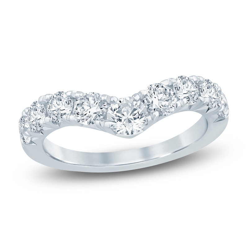 Main Image 1 of Lab-Grown Diamond Graduated Chevron Anniversary Ring 1-1/2 ct tw 14K White Gold