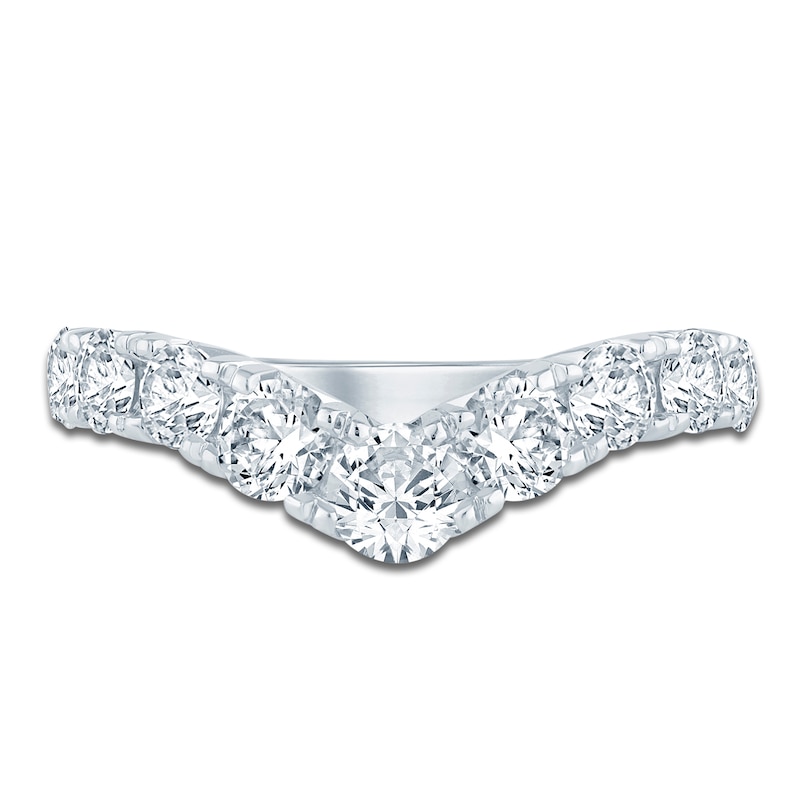 Main Image 3 of Lab-Grown Diamond Graduated Chevron Anniversary Ring 1-1/2 ct tw 14K White Gold