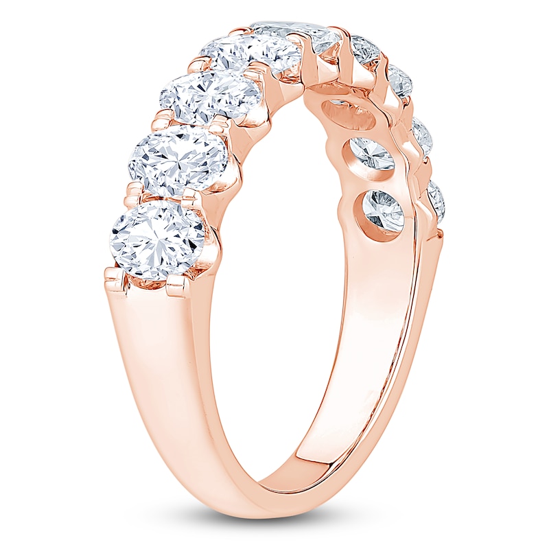 Main Image 2 of Oval-Cut Lab-Grown Diamond Anniversary Ring 1-3/4 ct tw 18K Rose Gold