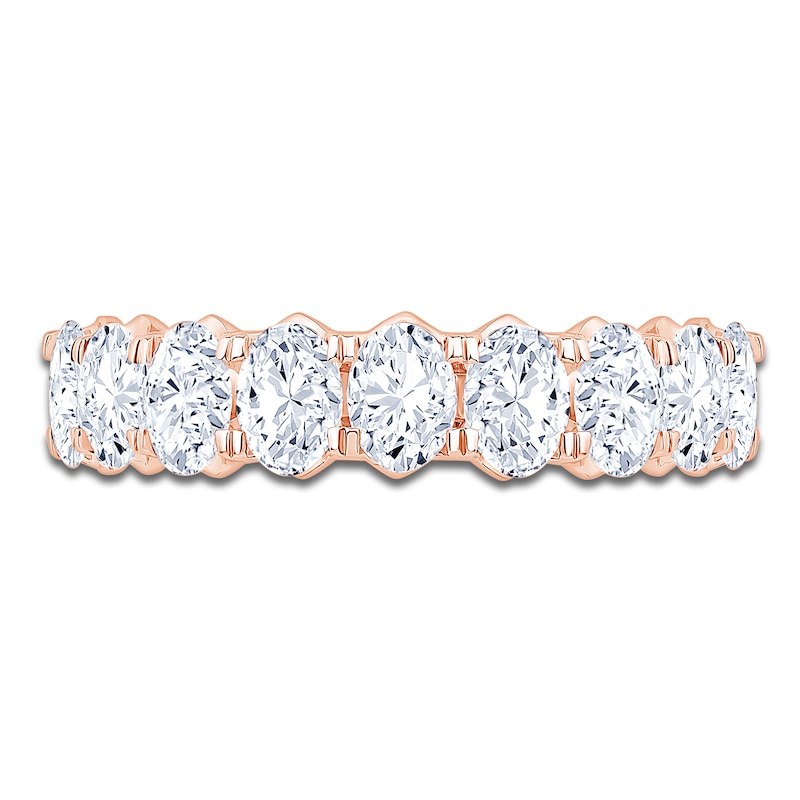 Main Image 3 of Oval-Cut Lab-Grown Diamond Anniversary Ring 1-3/4 ct tw 18K Rose Gold