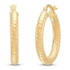 Thumbnail Image 2 of Diamond-Cut Pattern Hoop Earrings 14K Yellow Gold 15mm