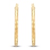 Thumbnail Image 3 of Diamond-Cut Scale Pattern Hoop Earrings 14K Yellow Gold 30mm