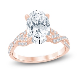 Oval-Cut Lab-Grown Diamond Engagement Ring 3-1/4 ct tw 14K Rose Gold
