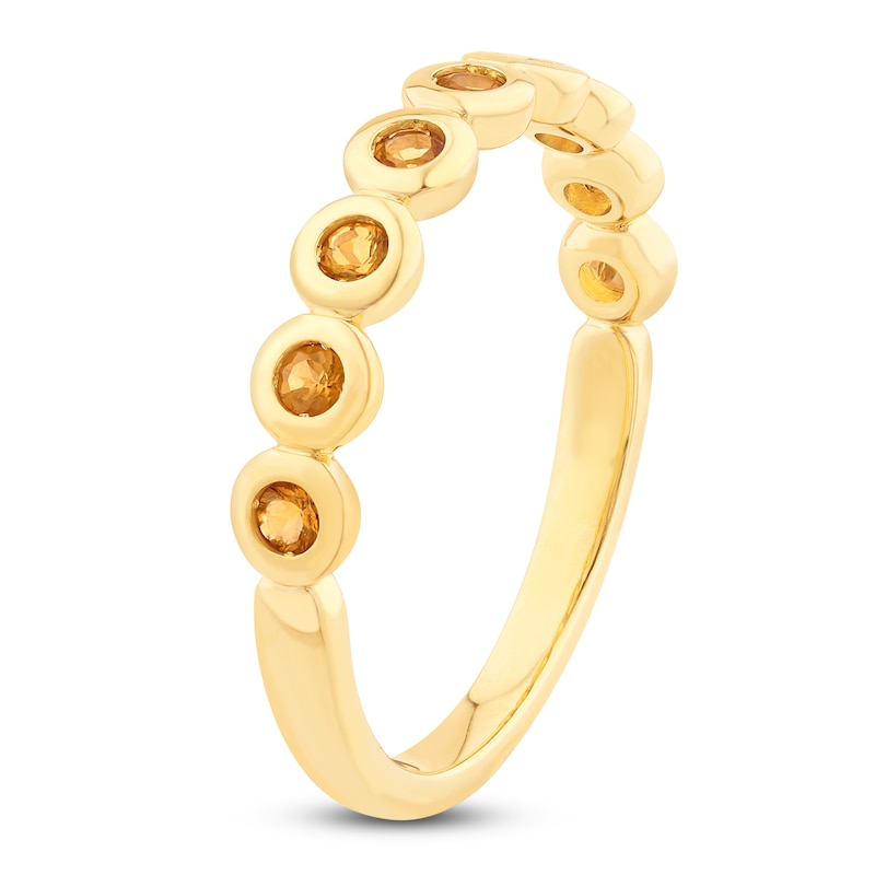 Main Image 2 of Bezel-Set Natural Citrine 2mm Stackable Ring 14K Yellow Gold