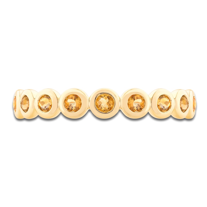 Main Image 3 of Bezel-Set Natural Citrine 2mm Stackable Ring 14K Yellow Gold