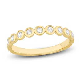 Bezel-Set Diamond Stackable Ring 1/4 ct tw 14K Yellow Gold