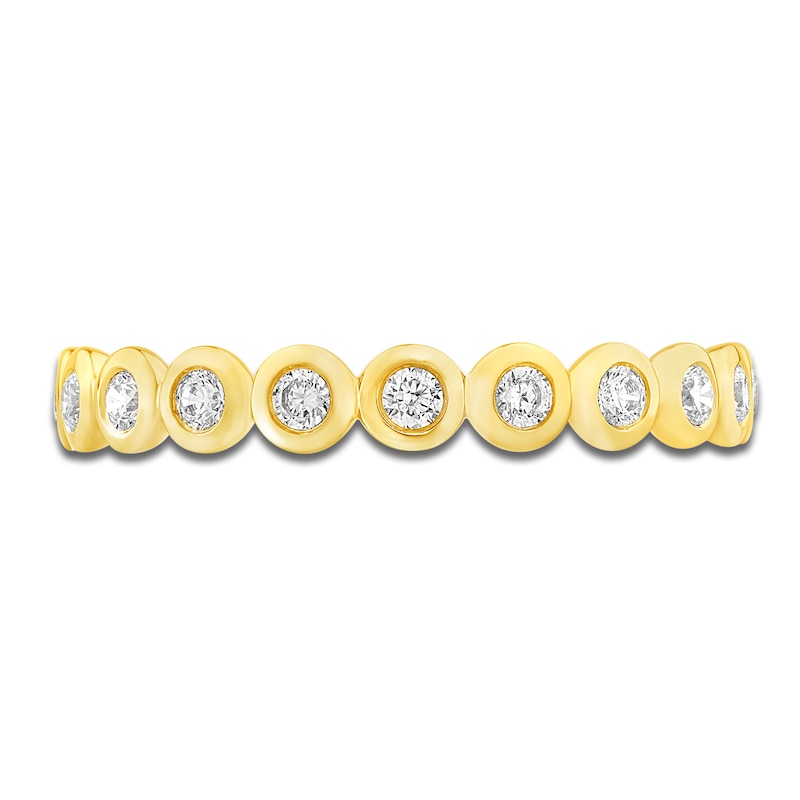 Main Image 3 of Bezel-Set Diamond Stackable Ring 1/4 ct tw 14K Yellow Gold