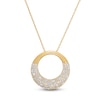 Thumbnail Image 1 of Diamond Pavé Circle Necklace 1-1/2 ct tw 14K Yellow Gold 18"