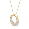 Thumbnail Image 2 of Diamond Pavé Circle Necklace 1-1/2 ct tw 14K Yellow Gold 18"