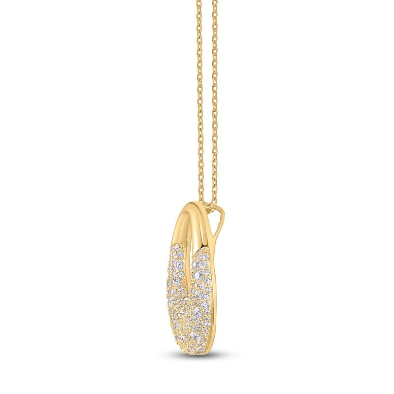Main Image 3 of Diamond Pavé Circle Necklace 1-1/2 ct tw 14K Yellow Gold 18"
