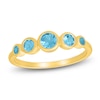 Thumbnail Image 1 of Natural Swiss Blue Topaz Bezel-Set Five-Stone Ring 10K Yellow Gold