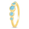 Thumbnail Image 2 of Natural Swiss Blue Topaz Bezel-Set Five-Stone Ring 10K Yellow Gold