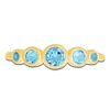 Thumbnail Image 3 of Natural Swiss Blue Topaz Bezel-Set Five-Stone Ring 10K Yellow Gold