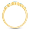 Thumbnail Image 4 of Natural Swiss Blue Topaz Bezel-Set Five-Stone Ring 10K Yellow Gold
