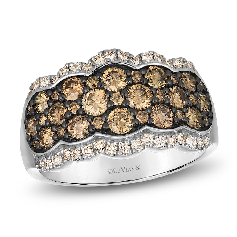 Main Image 1 of Le Vian Diamond Scalloped Ring 1-3/8 ct tw 14K Vanilla Gold