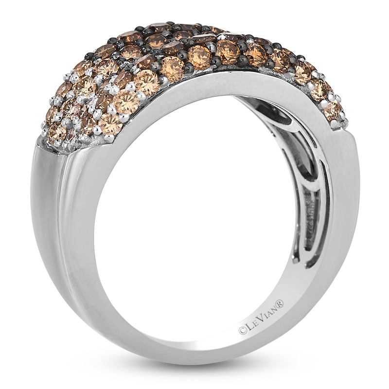 Main Image 2 of Le Vian Chocolate Ombré  Diamond Multi-Row Ring 2 ct tw 14K Vanilla Gold
