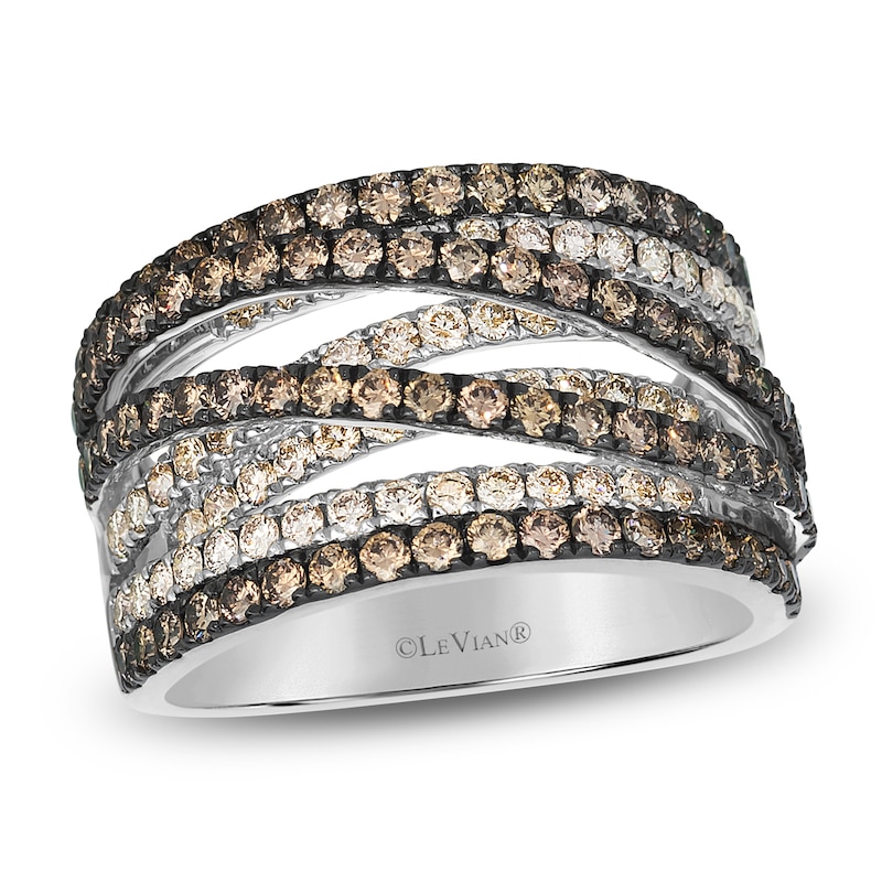 Main Image 1 of Le Vian Diamond Multi-Row Crisscross Ring 1-7/8 ct tw 14K Vanilla Gold