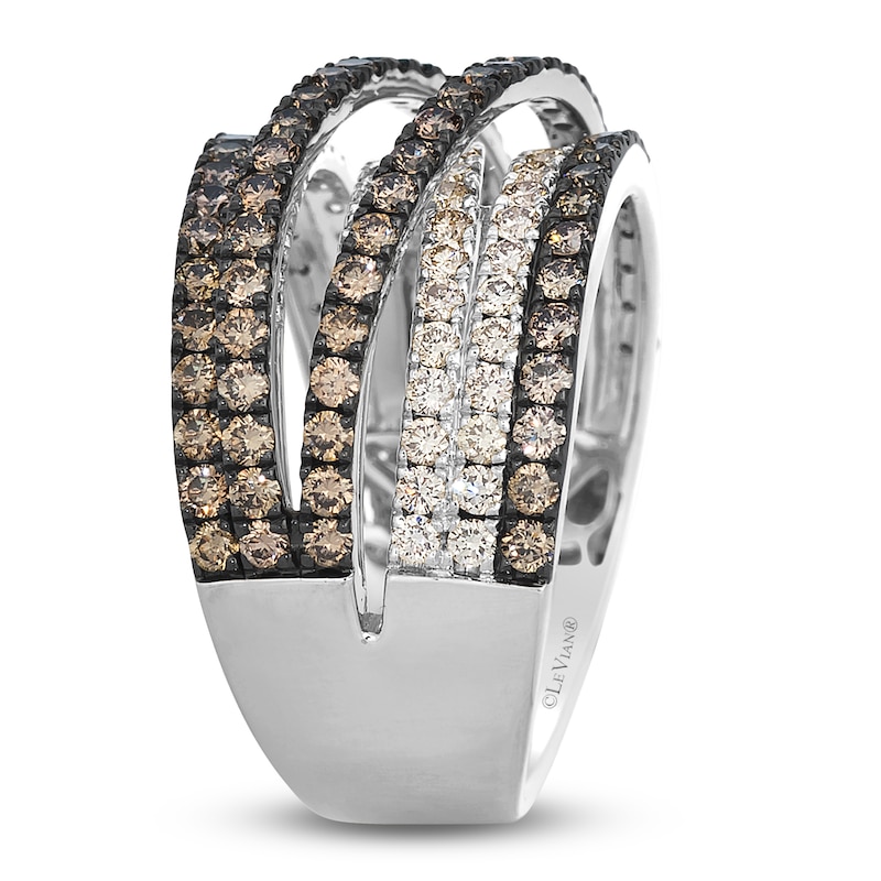 Main Image 3 of Le Vian Diamond Multi-Row Crisscross Ring 1-7/8 ct tw 14K Vanilla Gold