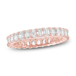 Emerald-Cut Lab-Grown Diamond Eternity Band 2 to 2-3/8 ct tw 14K Rose Gold