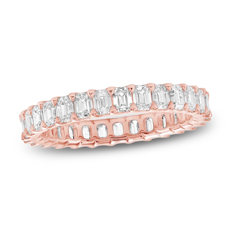 Main Image 1 of Emerald-Cut Lab-Grown Diamond Eternity Band 2 to 2-3/8 ct tw 14K Rose Gold