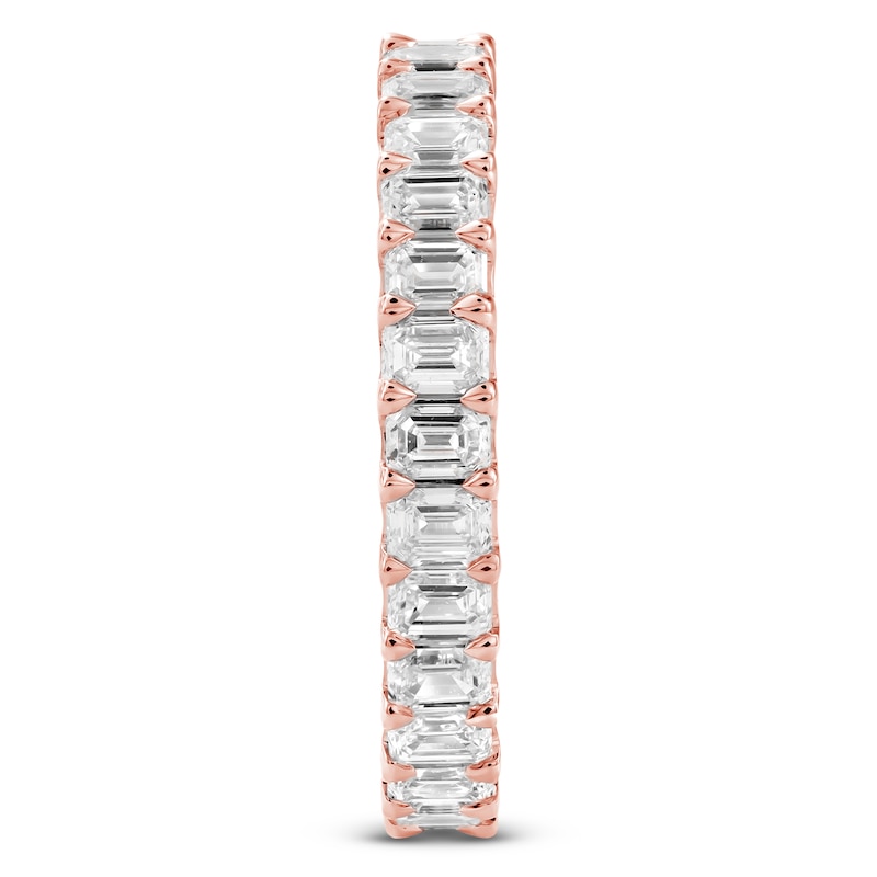 Main Image 3 of Emerald-Cut Lab-Grown Diamond Eternity Band 2 to 2-3/8 ct tw 14K Rose Gold
