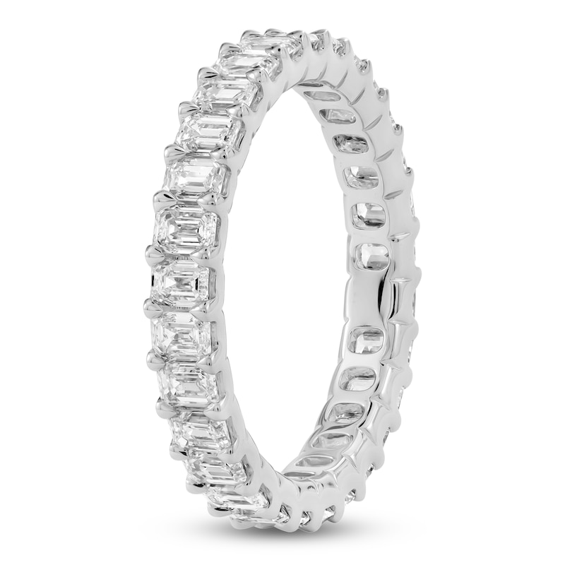 Main Image 2 of Emerald-Cut Lab-Grown Diamond Eternity Band 2 to 2-3/8 ct tw Platinum