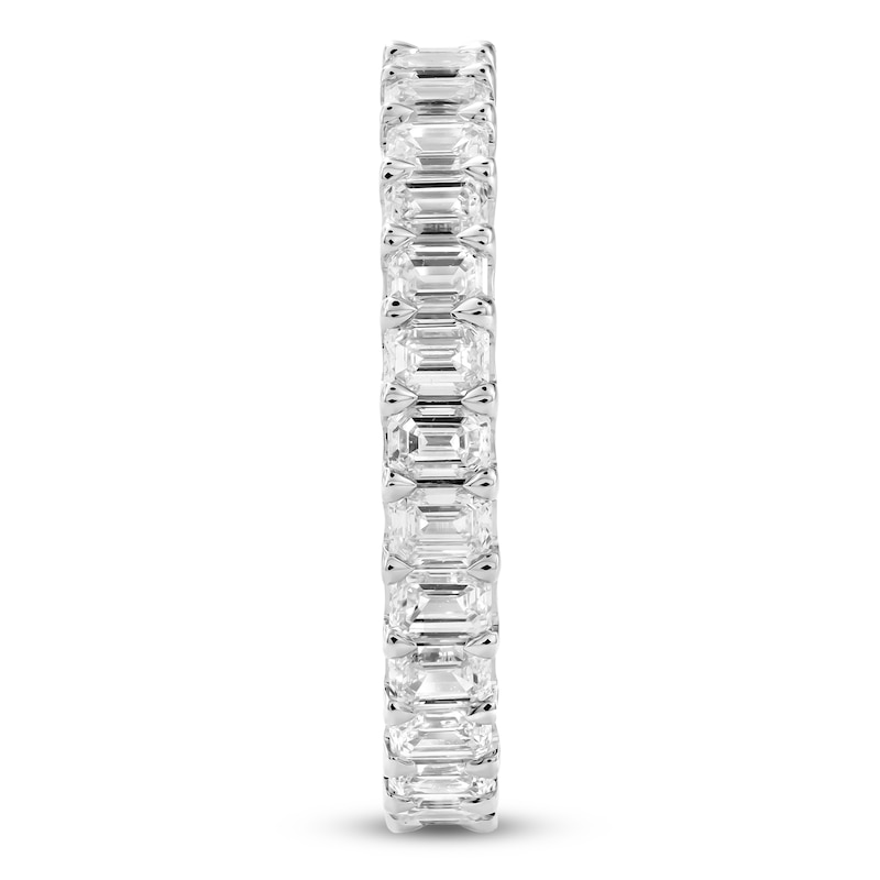Main Image 3 of Emerald-Cut Lab-Grown Diamond Eternity Band 2 to 2-3/8 ct tw Platinum